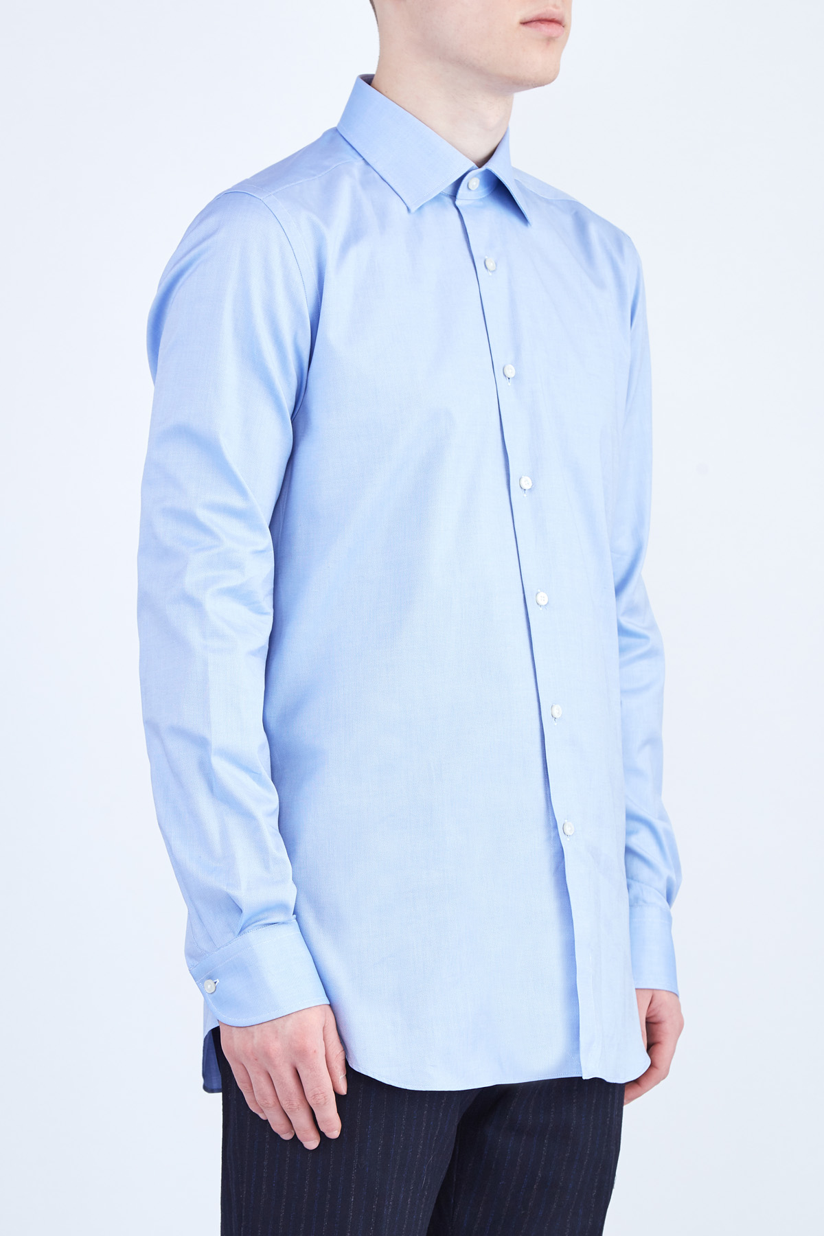 Рубашка свободного кроя tailor fit из хлопка с микротекстурой XACUS, цвет голубой, размер 48 - фото 3